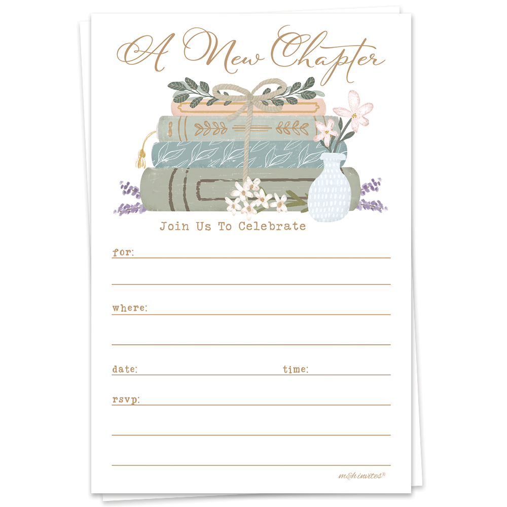 Storybook Shower Invitations - Stack Of Books Design