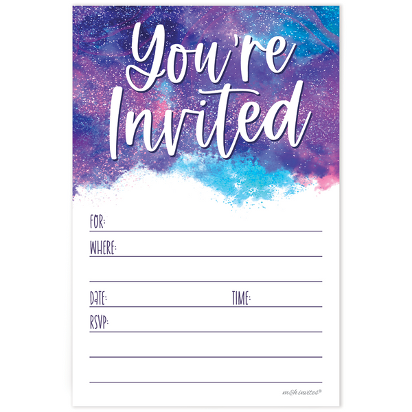 Galaxy Girl Birthday Invitations