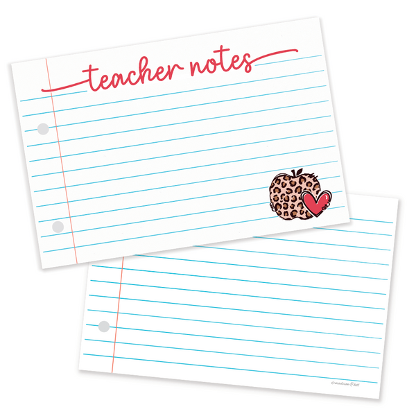 Teacher Notes - Cute Classroom Index Cards