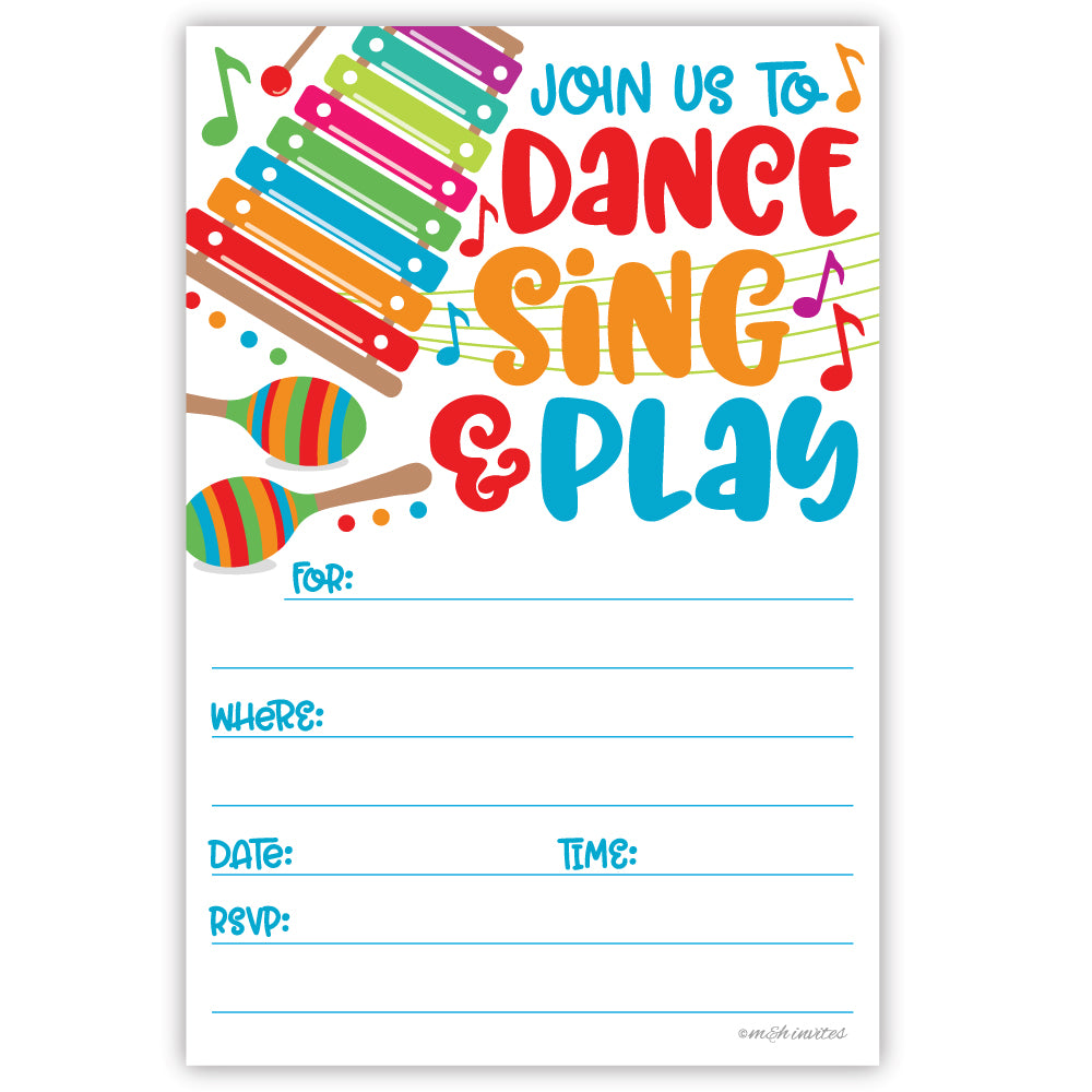 Kids Music Invitations