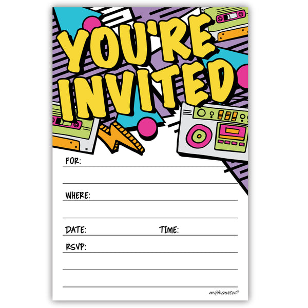 Retro 80s - 90s Hip Hop Invitations