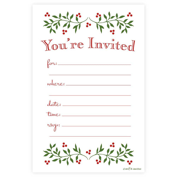 Christmas Holiday Party Invitations