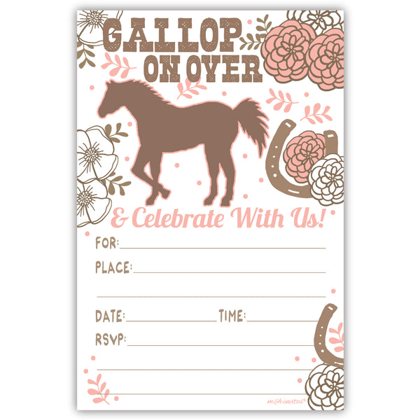 Horse Birthday Party Invitations