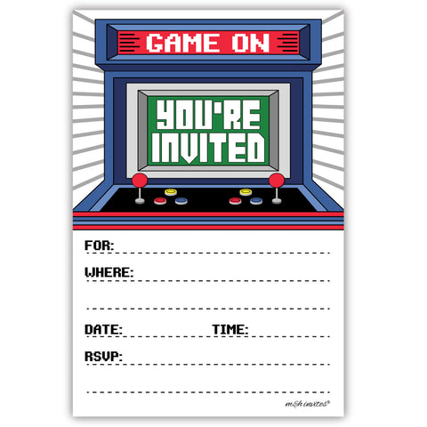 Arcade Party Invitations