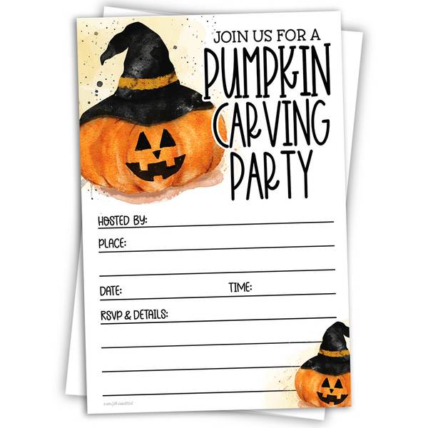 Halloween Pumpkin Carving Party Invitations