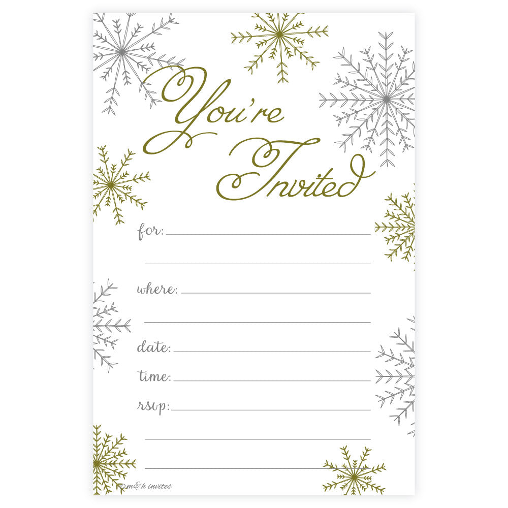 Snowflake Classic Christmas Invitations