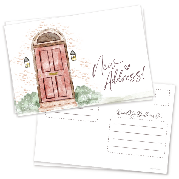 Watercolor Door New Address Cards