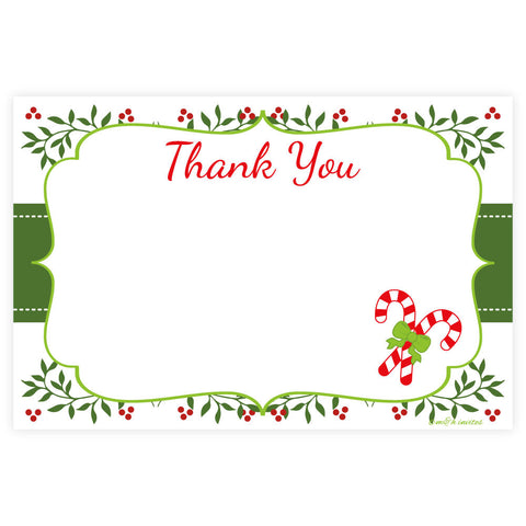 Christmas Holiday Thank You Note Cards