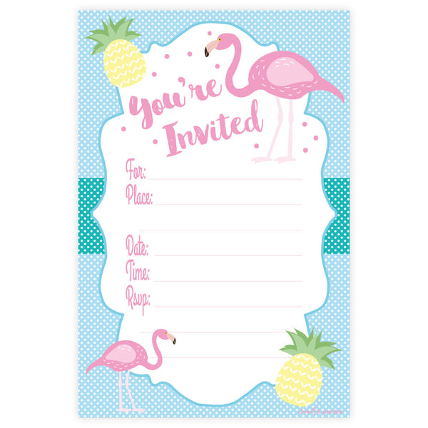 Flamingo Fun Party Invitations-Fill In Invitations-Madison and Hill