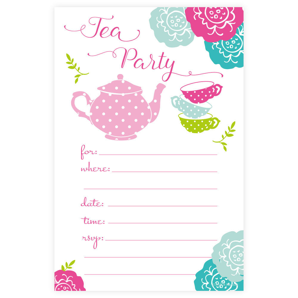 Kids Tea Party Invitations