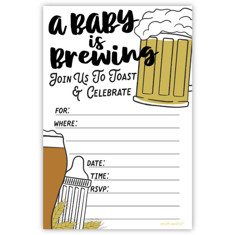 Baby Is Brewing Baby Shower Invitations