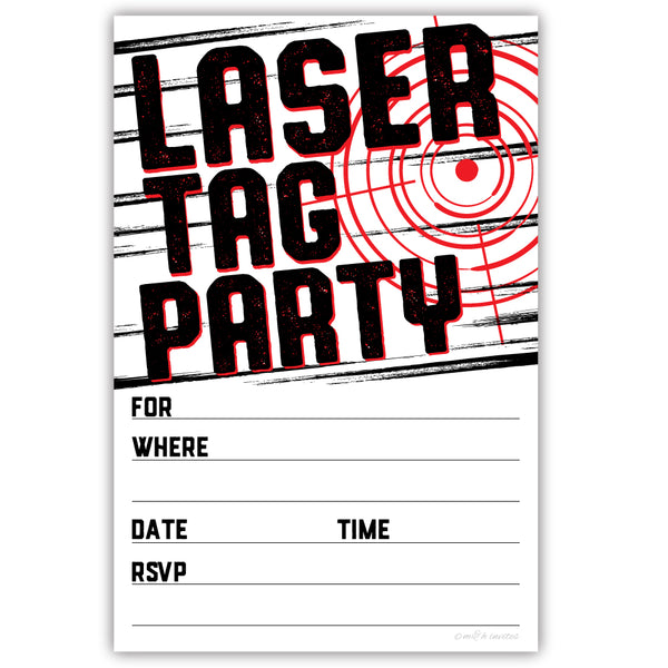 Laser Tag Birthday Party Invitations